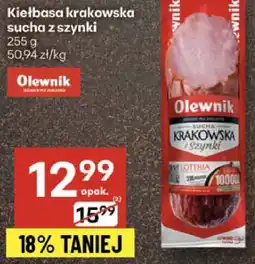 Delikatesy Centrum Kiełbasa krakowska sucha z szynki Olewnik oferta