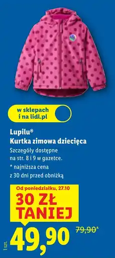 Lidl Kurtka dziecięca Lupilu oferta