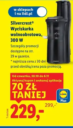 Lidl Wyciskarka wolnoobrotowa SilverCrest oferta