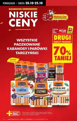 Biedronka Parówki z kurczaka Tarczyński Naturalnie oferta