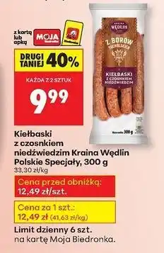 Biedronka Kiełbasa z czosnkiem niedźwiedzim borów tucholskich Kraina Wędlin oferta