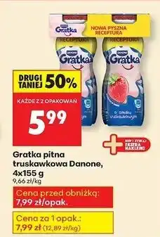Biedronka Napój mleczny truskawkowy Danone Gratka oferta