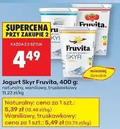 Biedronka Jogurt skyr truskawkowy Fruvita Skyr oferta