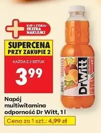 Biedronka Napój odporność multiwitamina Dr Witt Premium oferta