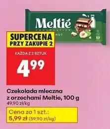 Biedronka Czekolada mleczna z orzechami laskowymi Meltie oferta