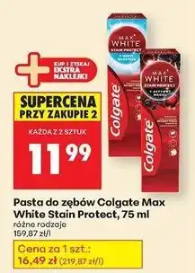 Biedronka Pasta do zębów aktywny węgiel Colgate Max White Stain Protect oferta