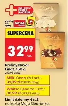 Biedronka Praliny milk Lindt Nuxor oferta
