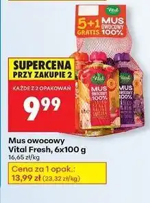Biedronka Mus owocowy mix w woreczku Vital Fresh oferta