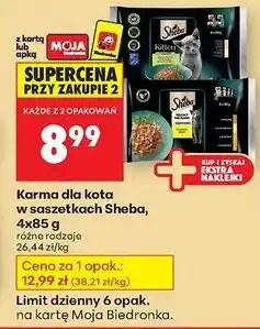 Biedronka Karma dla kota smaki drobiowe Sheba Delicacy In Jelly oferta