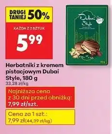 Biedronka Herbatniki z kremem pistacjowym dubai style Twoje Słodkie Chwile oferta