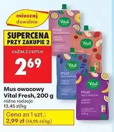 Biedronka Mus jabłko-wiśnia-truskawka Vital Fresh oferta