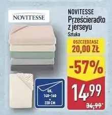 ALDI Prześcieradło z jerseyu 140-160 x 220 cm Novitesse oferta