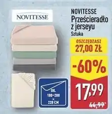 ALDI Prześcieradło z jerseyu 180-200 x 220 cm Novitesse oferta