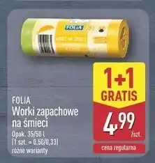ALDI Worki na śmieci 50 l rolka Folia oferta