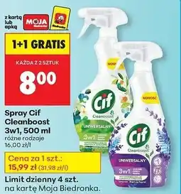 Biedronka Spray uniwersalny zielona herbata i eukaliptus Cif Cleanboost oferta