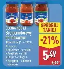 ALDI Sos pomidorowy bolognese z mięsem wołowym Cucina Nobile oferta