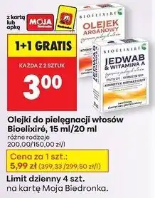 Biedronka Olejek z jedwabiem i witaminą a Bioelixire oferta