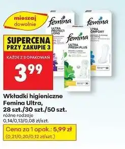 Biedronka Wkładki ultra fresh plus Femina oferta