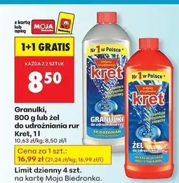 Biedronka Żel do udrożniania rur Kret oferta