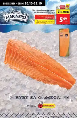 Biedronka Łosoś pacyficzny filet ze skórą Marinero oferta