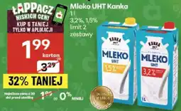 Delikatesy Centrum Mleko UHT Kanka 3,2% 1,5% 1l oferta
