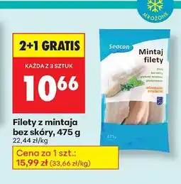 Biedronka Filety z mintaja bez skóry 2+1 GRATIS Seacon oferta