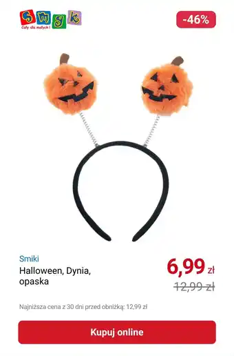 Smyk Smiki Halloween, Dynia, opaska oferta
