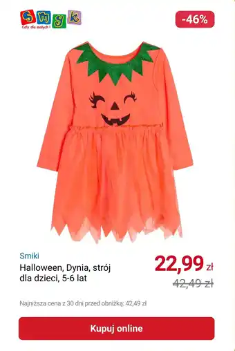 Smyk Smiki Halloween, Dynia, strój dla dzieci, 5-6 lat oferta