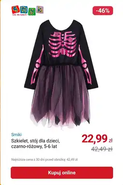Smyk Smiki Szkielet, stój dla dzieci, czarno-różowy, 5-6 lat oferta