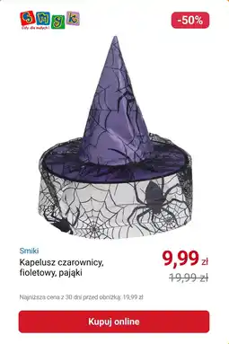 Smyk Smiki Kapelusz czarownicy, fioletowy, pająki oferta