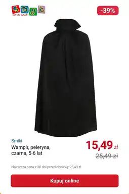 Smyk Smiki Wampir, peleryna, czarna, 5-6 lat oferta