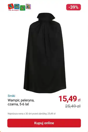 Smiki Wampir, peleryna, czarna, 5-6 lat