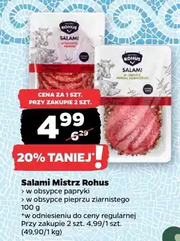 Netto Salami w obsypce papryki, w obsypce pieprzu ziarnistego Mistrz Rohus oferta