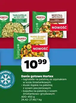 Netto Danie gotowe tagiatelle ze szpinakiem w sosie śmietanowym Hortex oferta