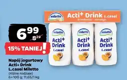 Netto Napój jogurtowy Acti+ Drink L.casei różne rodzaje Miletto oferta