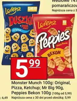 Hitpol Przekąski Monster Munch Original, Pizza, Ketchup, Mr Big Dog, Peppies Bekon Lorenz oferta