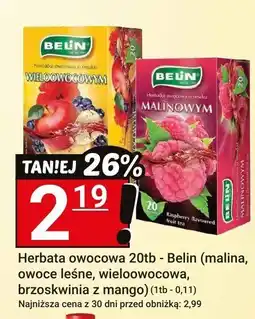 Hitpol Herbata owocowa malina, owoce leśne wieloowocowa, brzoskwinia z mango Belin oferta