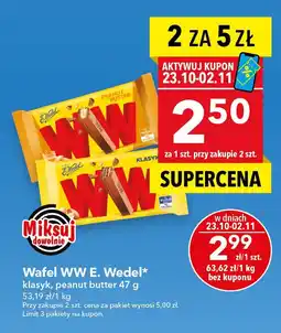Lewiatan Wafel WW E.Wedel peanut butter oferta