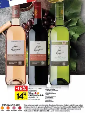 Intermarche Wino La Croix Du Pin Cinsault Grenache oferta