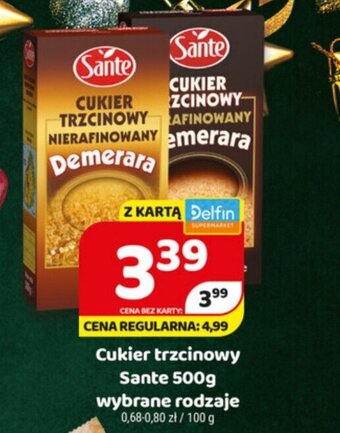 Delfin Cukier trzcinowy Sante 500g oferta