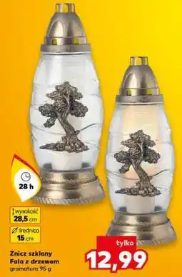 Kaufland Znicz szklany Fala z drzewem oferta