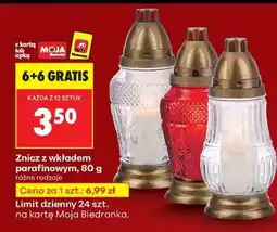 Biedronka Znicz z wkładem parafinowym, 80 g oferta
