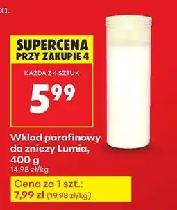 Biedronka Wkład parafinowy do zniczy Lumia, 400 g oferta