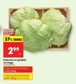 Biedronka Kapusta na gołąbki na wagę oferta
