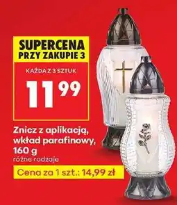 Biedronka Znicz z aplikacją, wkład parafinowy, 160 g oferta