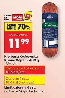 Biedronka Kiełbasa Krakowska Kraina Wędlin 400 g oferta