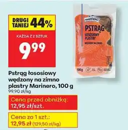 Biedronka Pstrąg łososiowy wędzony na zimno plastry Marinero, 100 g oferta
