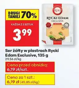 Biedronka Ser żółty w plastrach Rycki Edam Exclusive , 135 g oferta