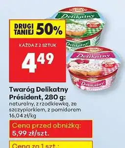 Biedronka Twaróg Delikatny Président, 280 g oferta