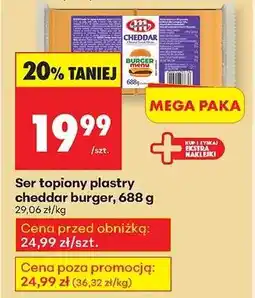Biedronka Ser topiony plastry cheddar burger, 688 g oferta